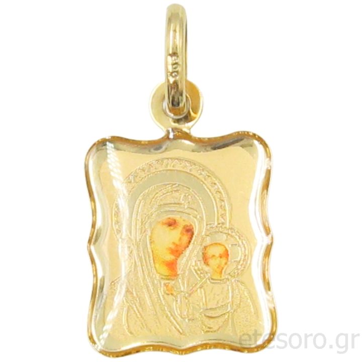 14K Gold Pendant Virgin Mary