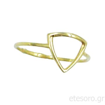 14Κ Χρυσό Δαχτυλίδι Τρίγωνο