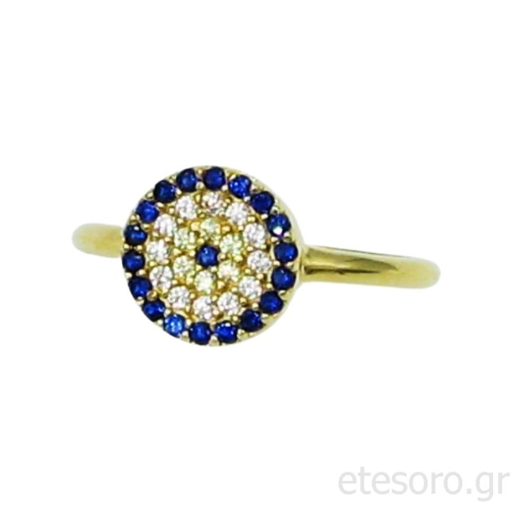 14Κ Χρυσό Δαχτυλίδι Στόχος Με Ζιρκόν