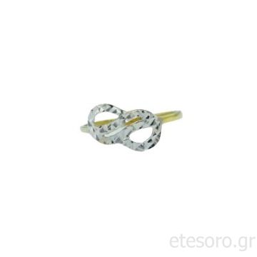 14Κ Χρυσό Δίχρωμο Δαχτυλίδι Άπειρο