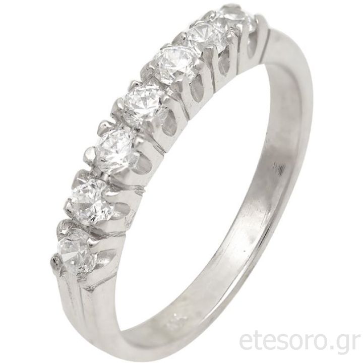 Λευκό Χρυσό δαχτυλίδι ημίβερο