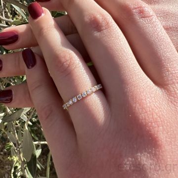 14Κ Χρυσό Δαχτυλίδι Σειρέ Με Λευκά Ζιργκόν