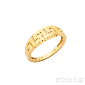 14Κ Χρυσό Δαχτυλίδι Ντεγκραντέ Με Μαίανδρο