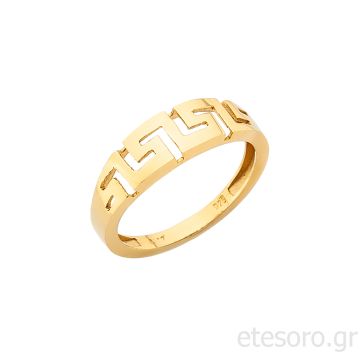 14Κ Χρυσό Δαχτυλίδι Ντεγκραντέ Με Μαίανδρο