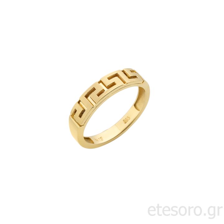 14K Gold Ring With Meander