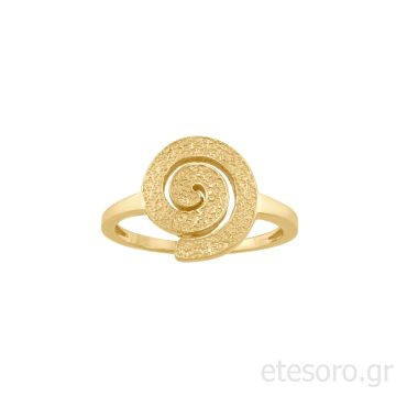 14Κ Χρυσό Δαχτυλίδι Με Σπείρα