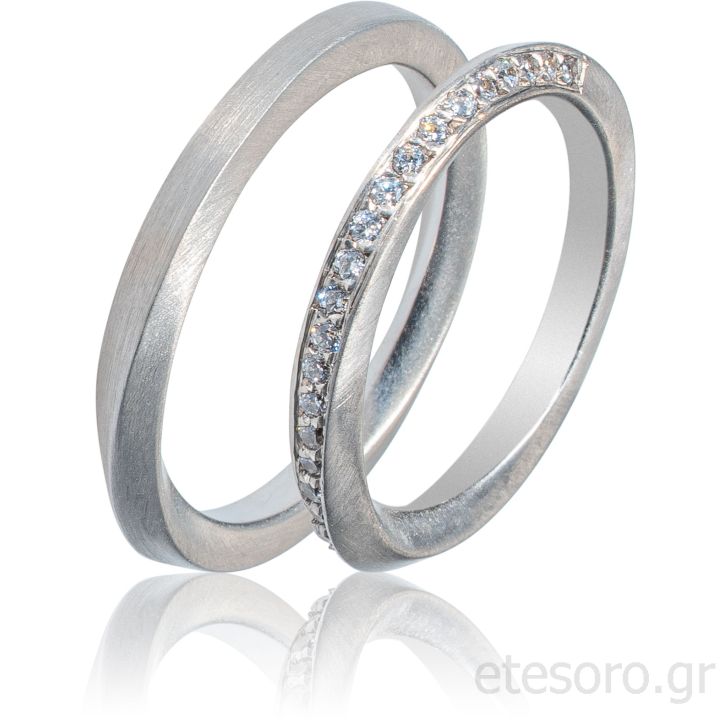White Gold twisted Wedding rings