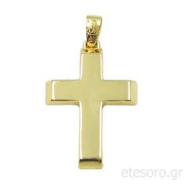 14Κ Χρυσός Ανδρικός Γυαλιστερός Σταυρός